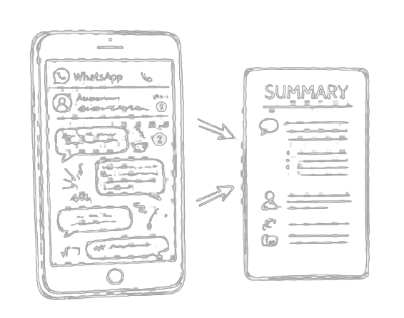 WhatsApp conversation summarization illustration